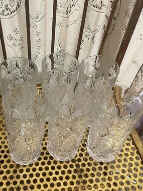 vintage RCR (Royal Crystal Rock) "Dorico" pattern highball/tumbler glasses